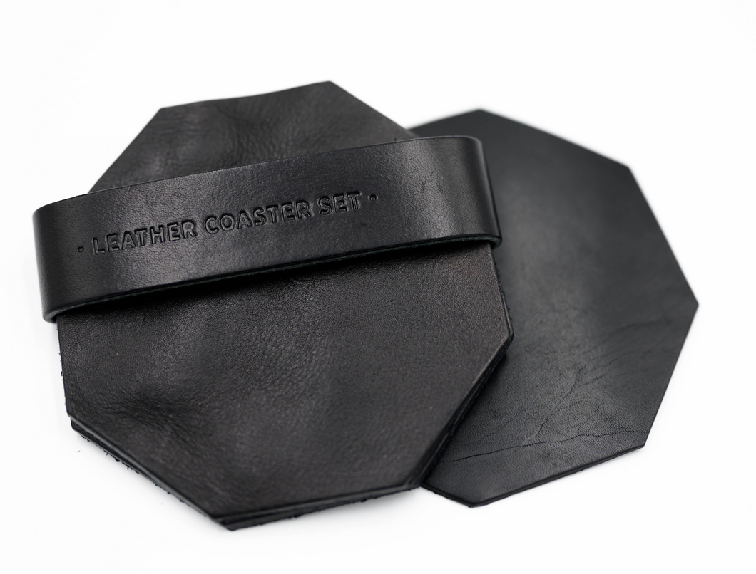 Black Leather Coasters